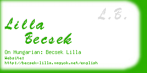 lilla becsek business card